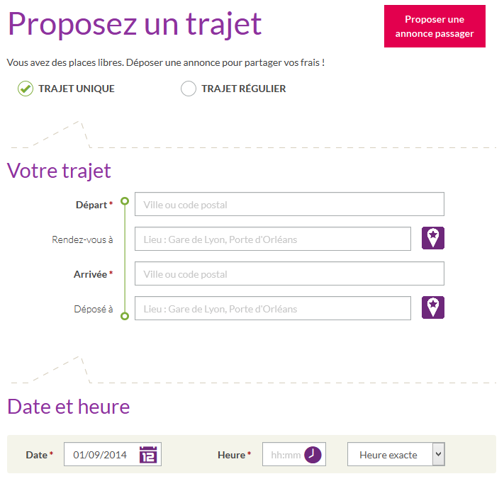 Déposer une annonce de covoiturage sur iDVROOM
