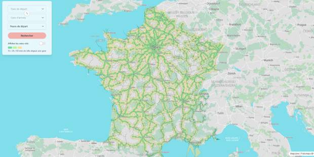 Une carte interactive pour prendre facilement le train avec son vélo